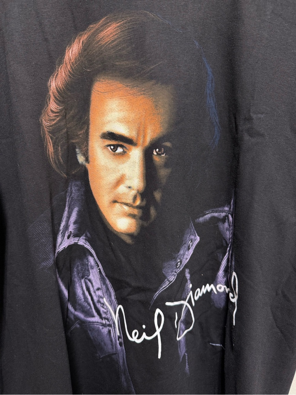 Neal Diamond Vintage 1996 US Tour Graphic Tee in Black with Purple Portrait